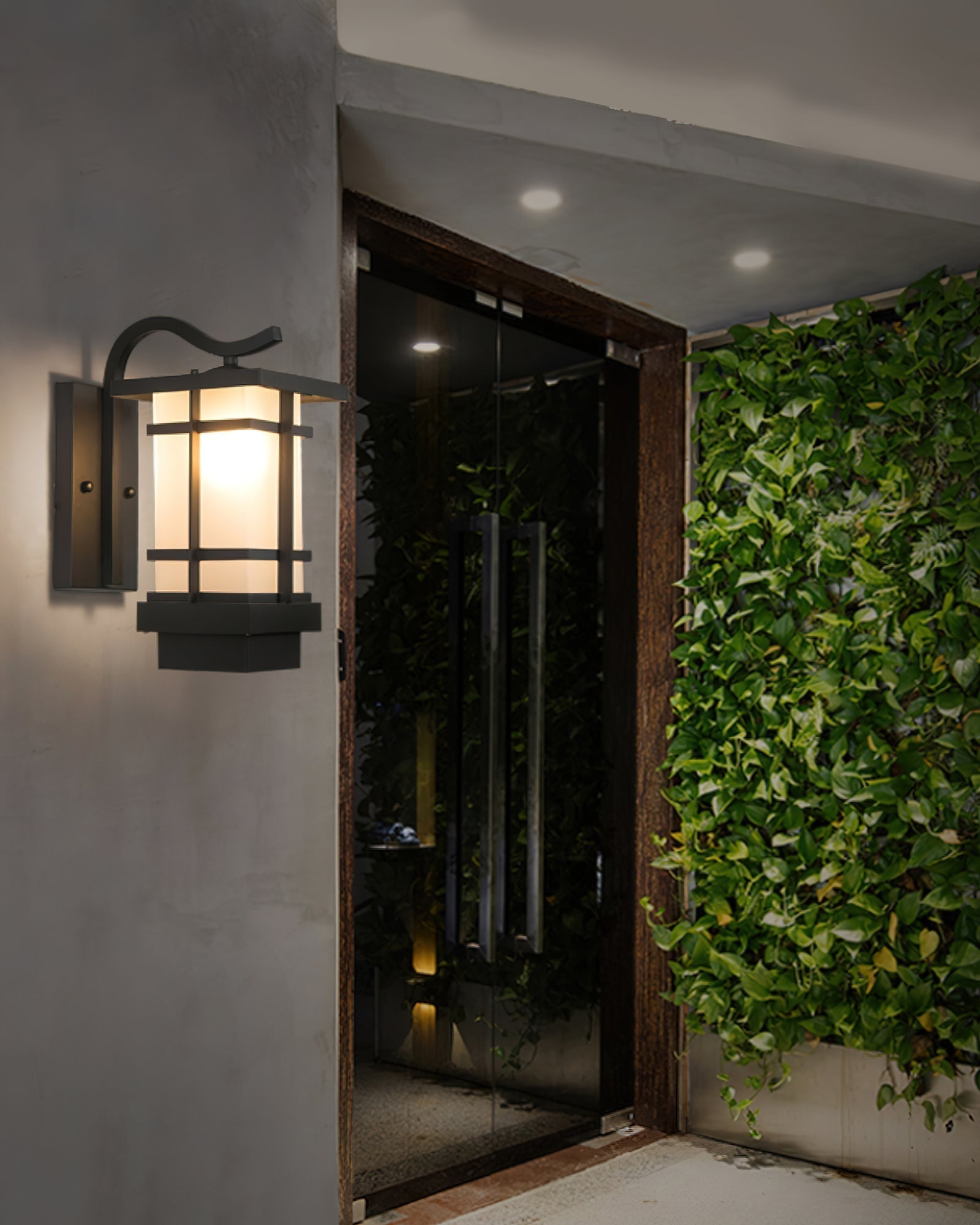 Madison Unique Glass Lantern Outdoor Wall Lamp
