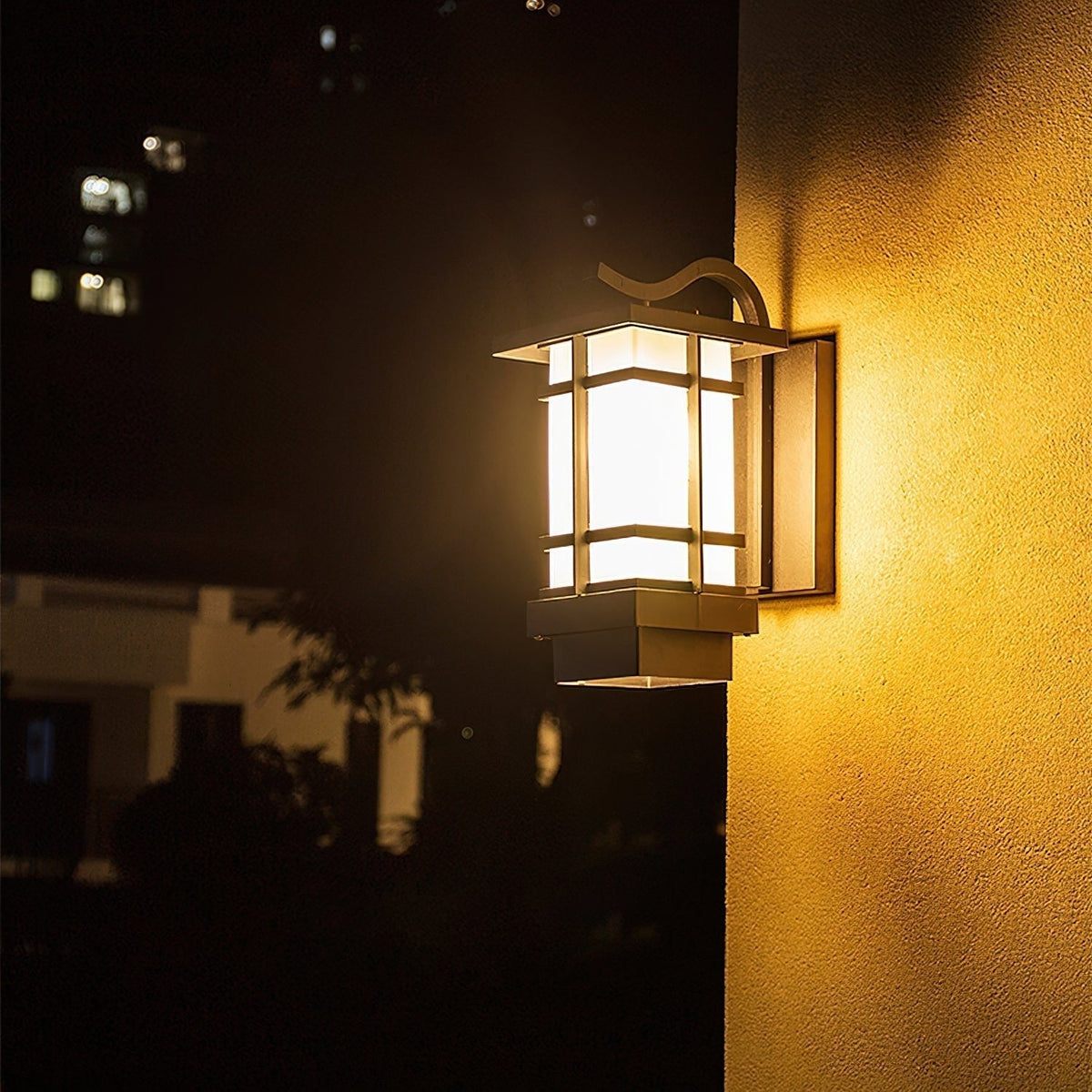Madison Unique Glass Lantern Outdoor Wall Lamp