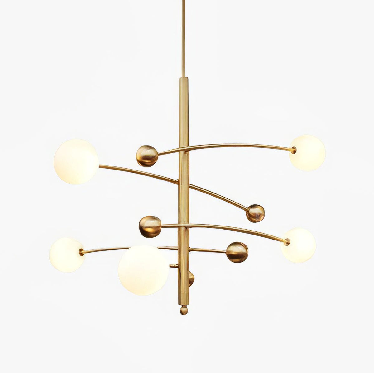 Soliveon Chandelier Brass Vertical Beam Globe