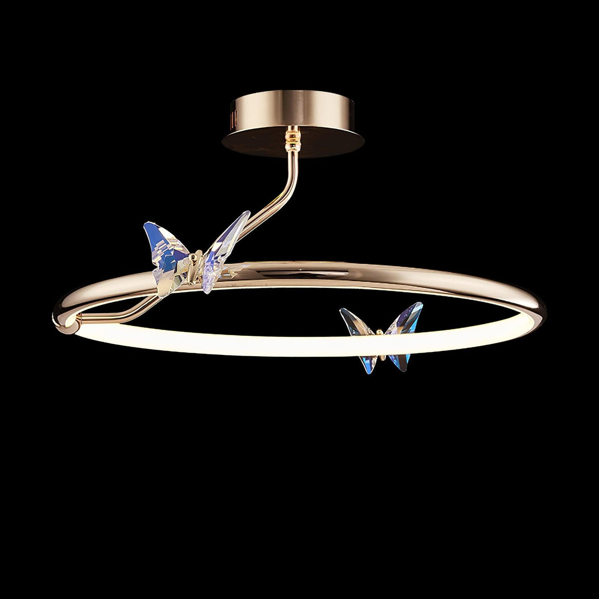 Cyrelel Ceiling Lamp Magic Butterfly Crystal Accents LED Ring