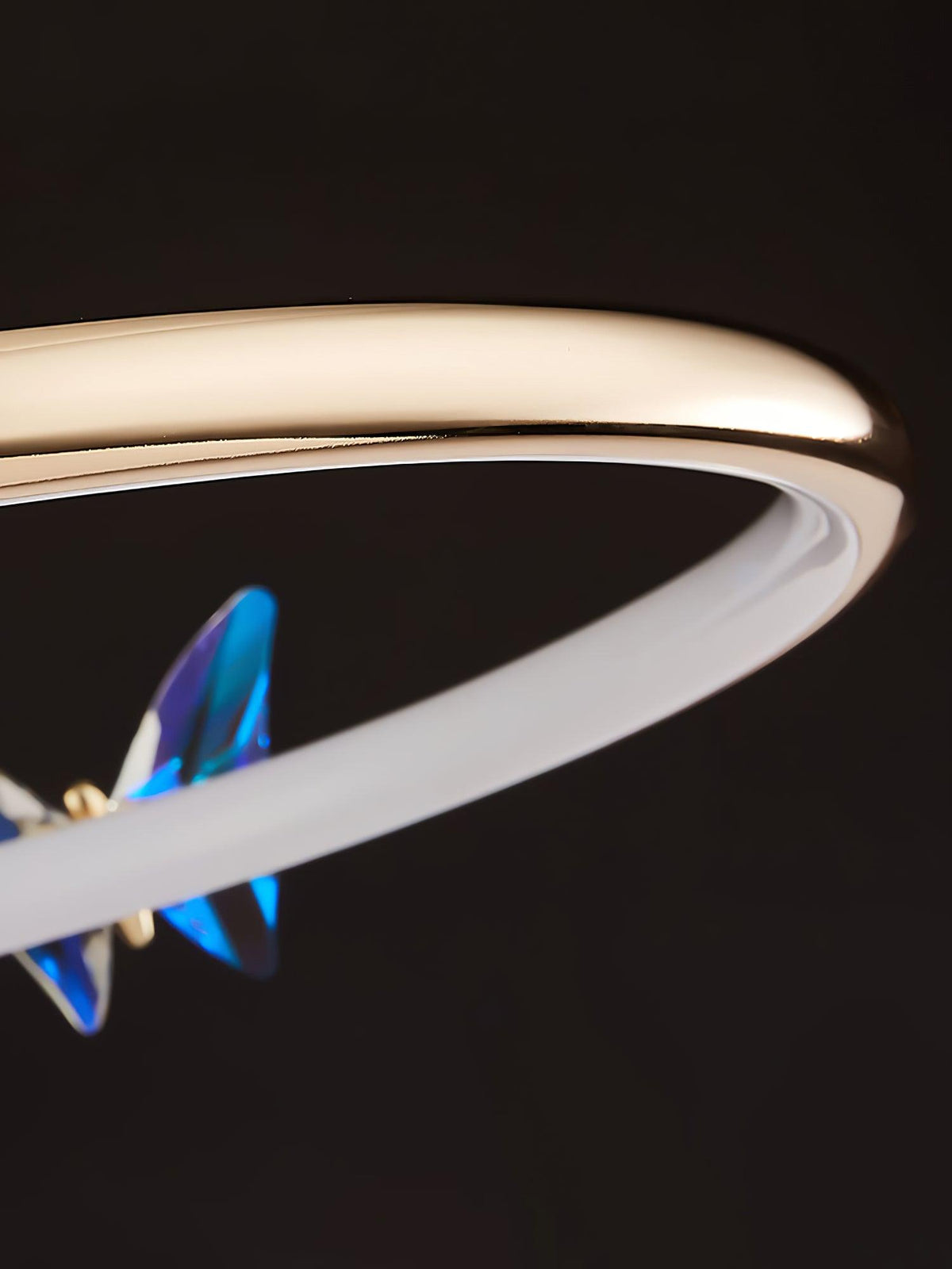 Cyrelel Ceiling Lamp Magic Butterfly Crystal Accents LED Ring