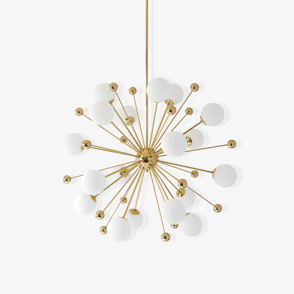 Caseraria Chandelier Brass Opal Globe