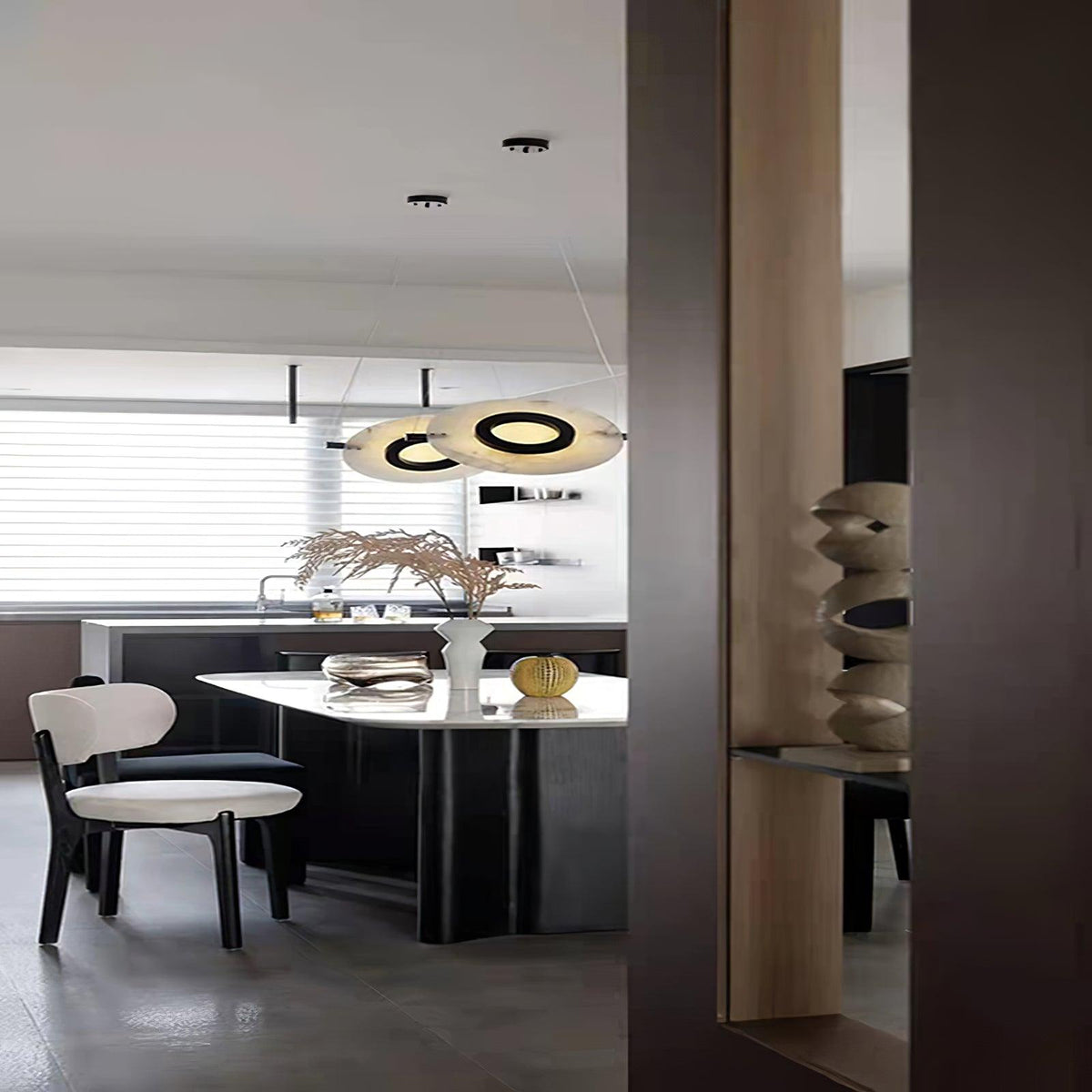 Imirila Disc Shaped Glass Pendant Light