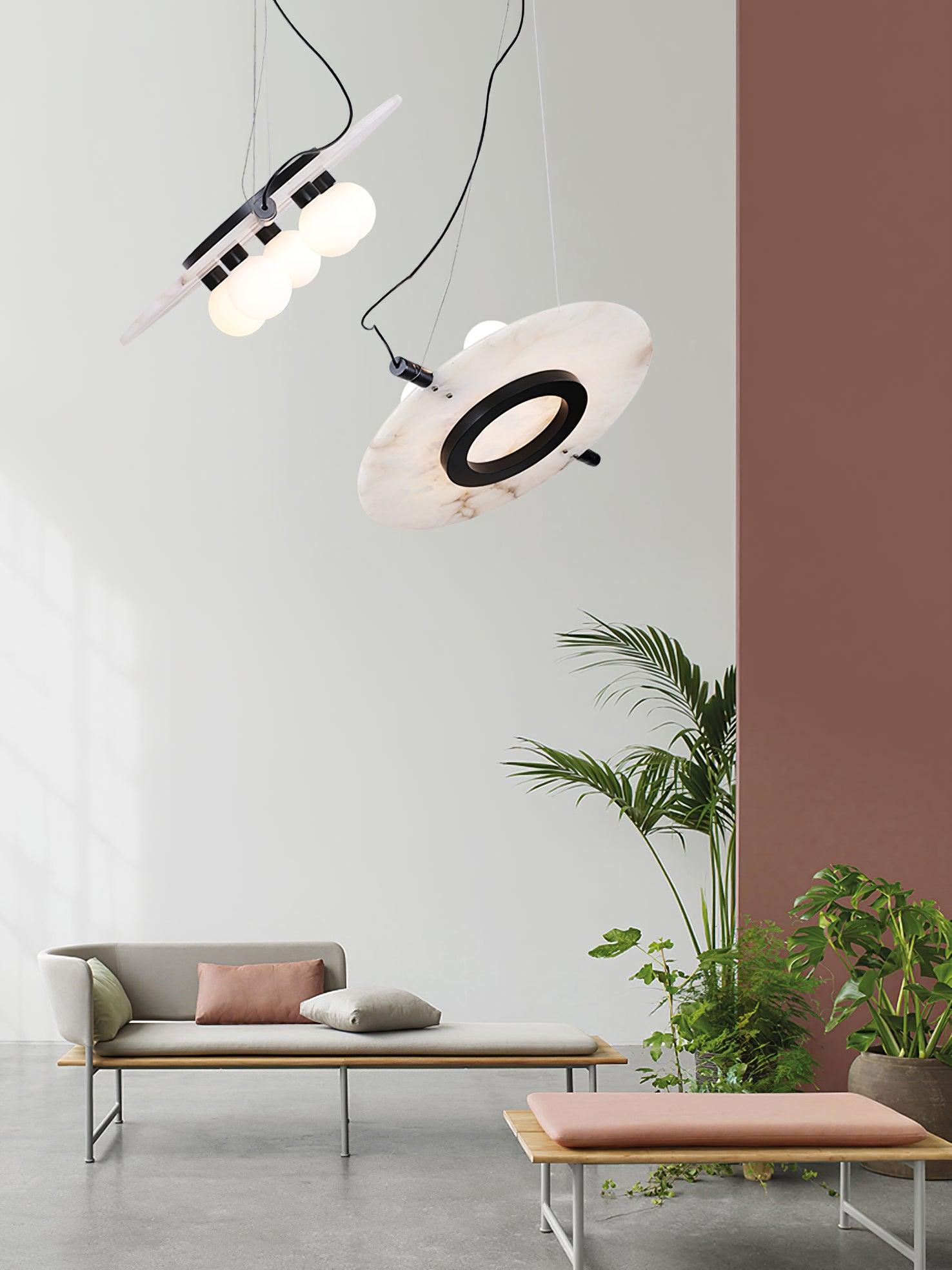 Imirila Disc Shaped Glass Pendant Light