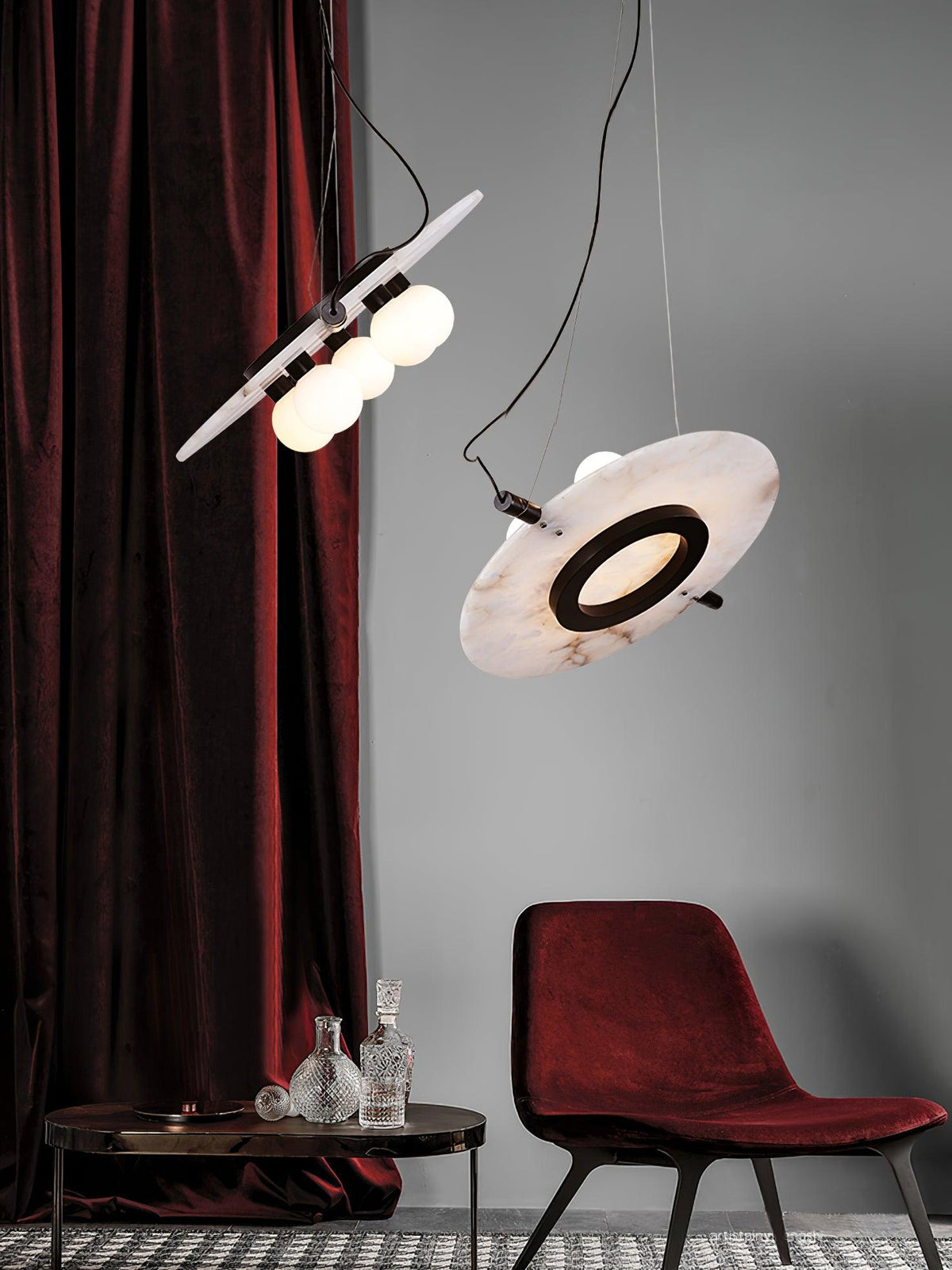 Imirila Disc Shaped Glass Pendant Light