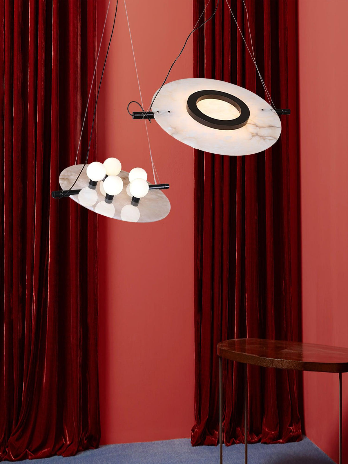 Imirila Disc Shaped Glass Pendant Light