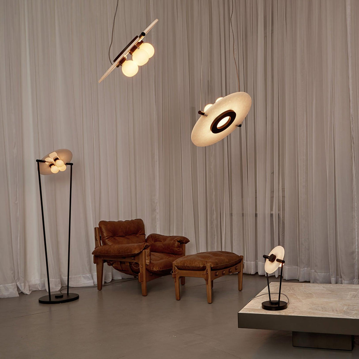 Imirila Disc Shaped Glass Pendant Light