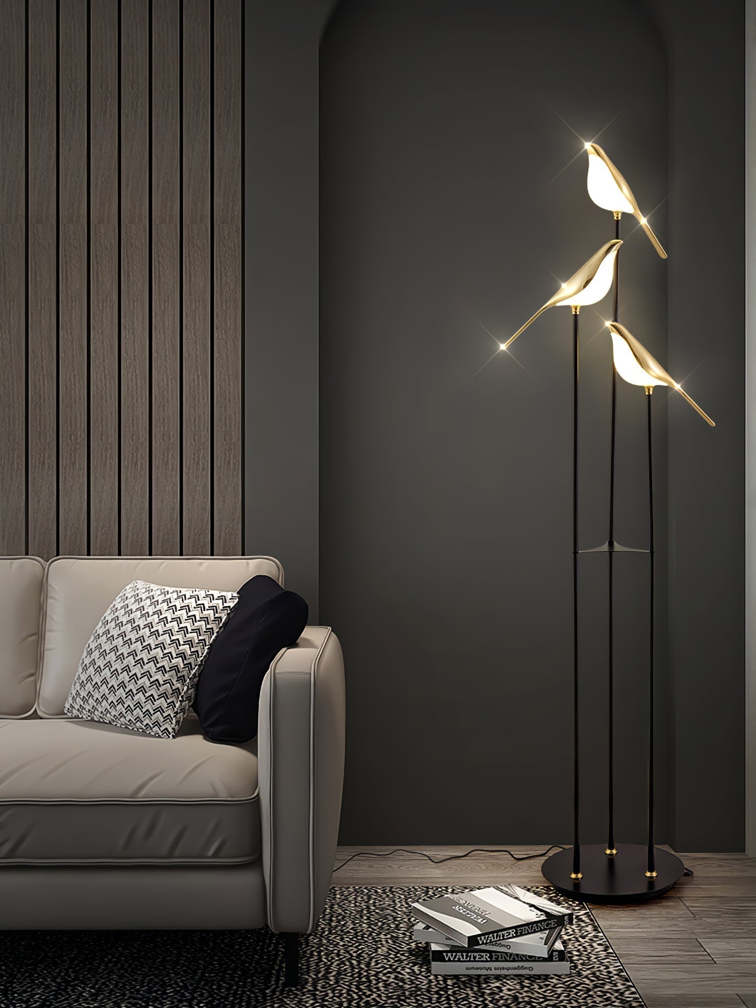 Vont Art Deco Brass Floor Lamp