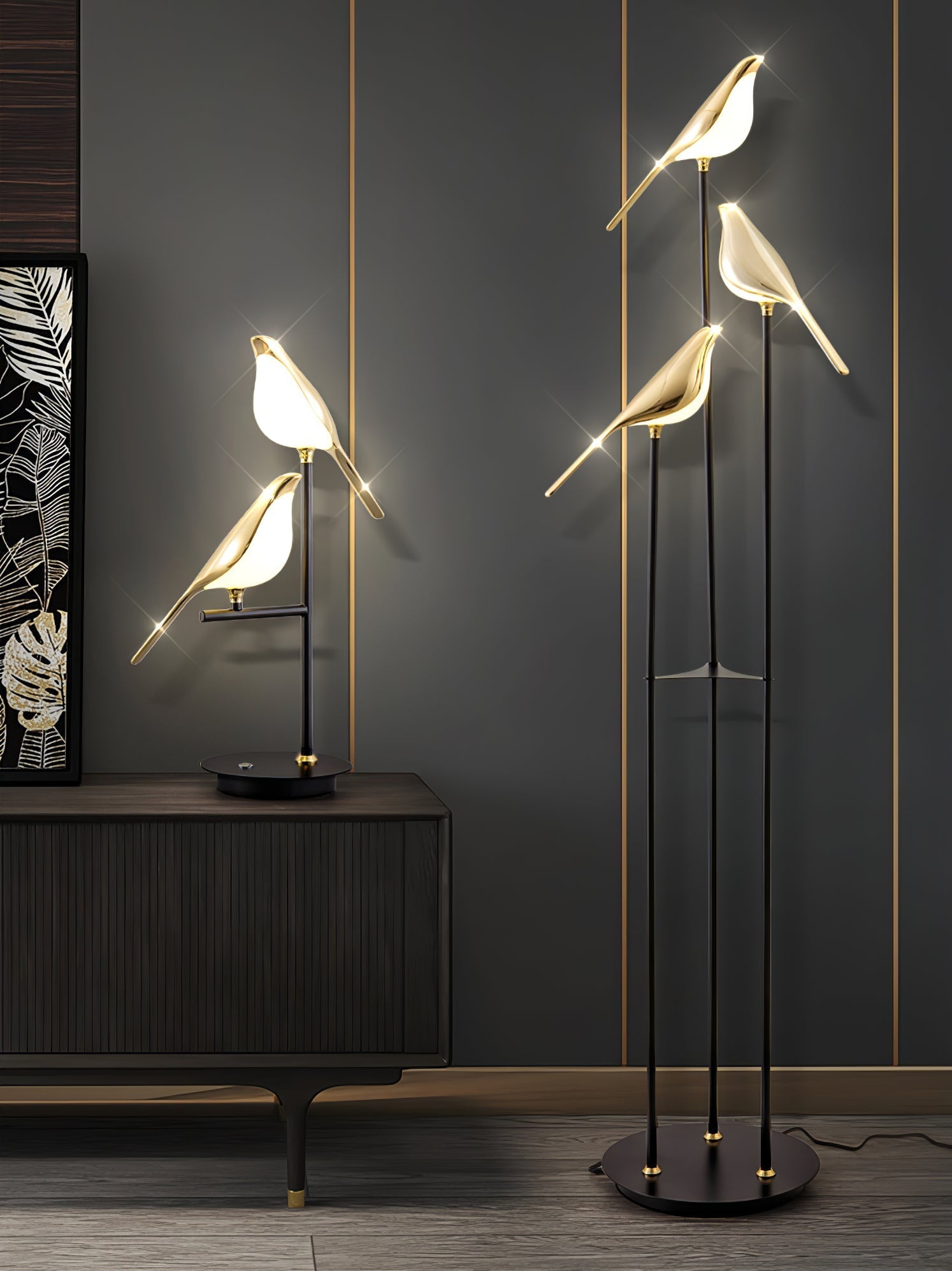 Vont Art Deco Brass Floor Lamp