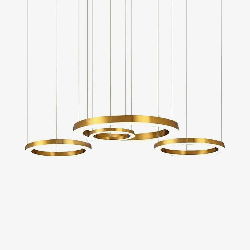 Dexlin Pendant Light LED Ring Gold Modern 3-Ring