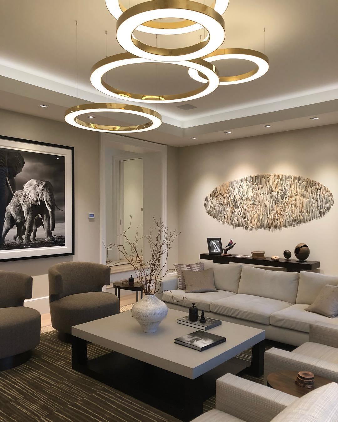 Dexlin Pendant Light LED Ring Gold Modern 3-Ring