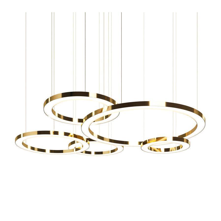 Dexlin Pendant Light LED Ring Gold Modern 3-Ring