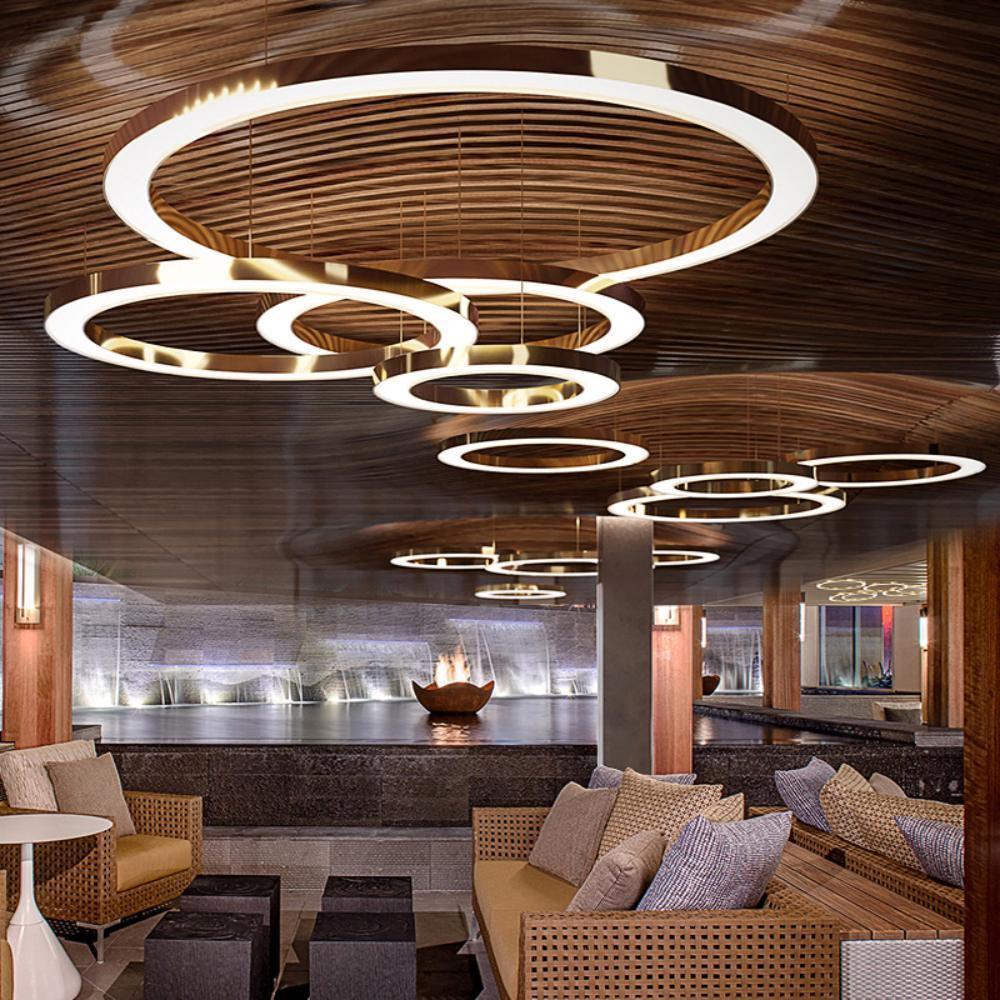 Dexlin Pendant Light LED Ring Gold Modern 3-Ring