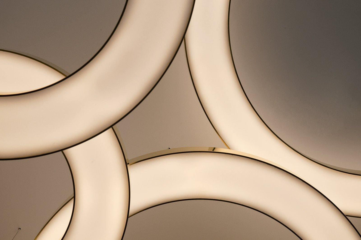 Dexlin Pendant Light LED Ring Gold Modern 3-Ring