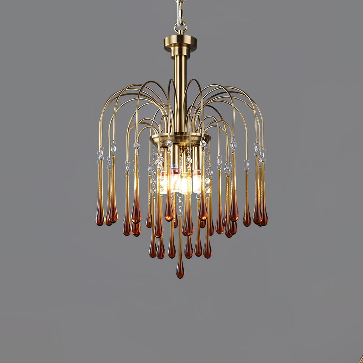 Ciel Chandelier Golden Arms and Crystal