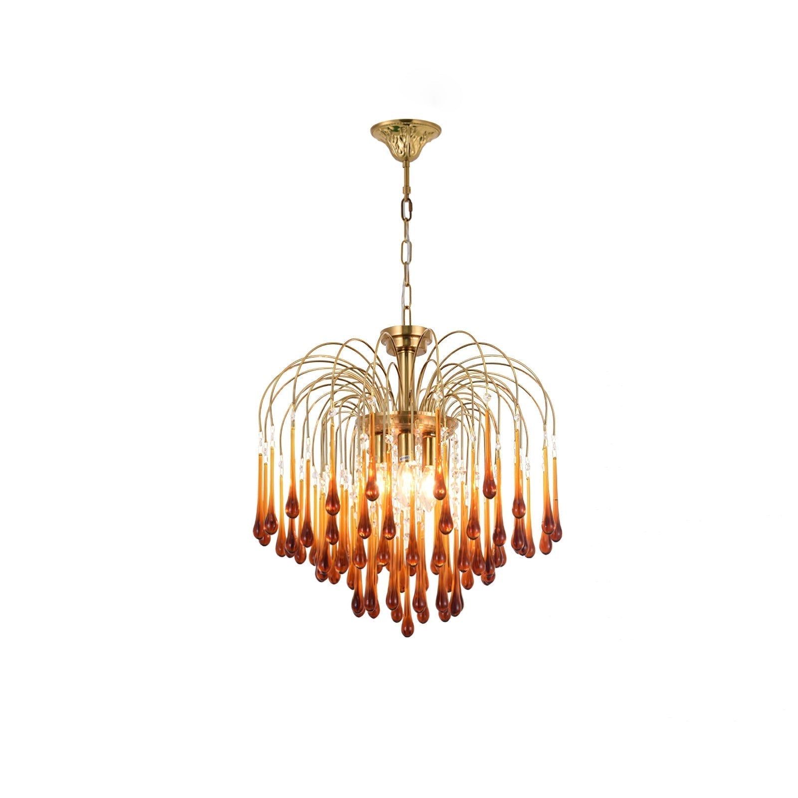 Ciel Chandelier Golden Arms and Crystal