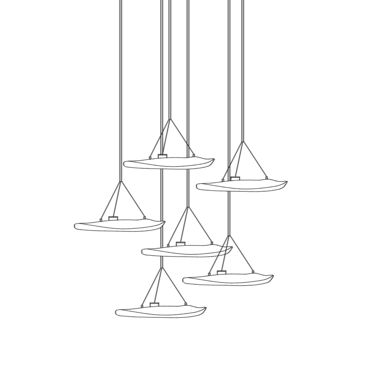 Glacial Float Cascade  Glass Chandelier