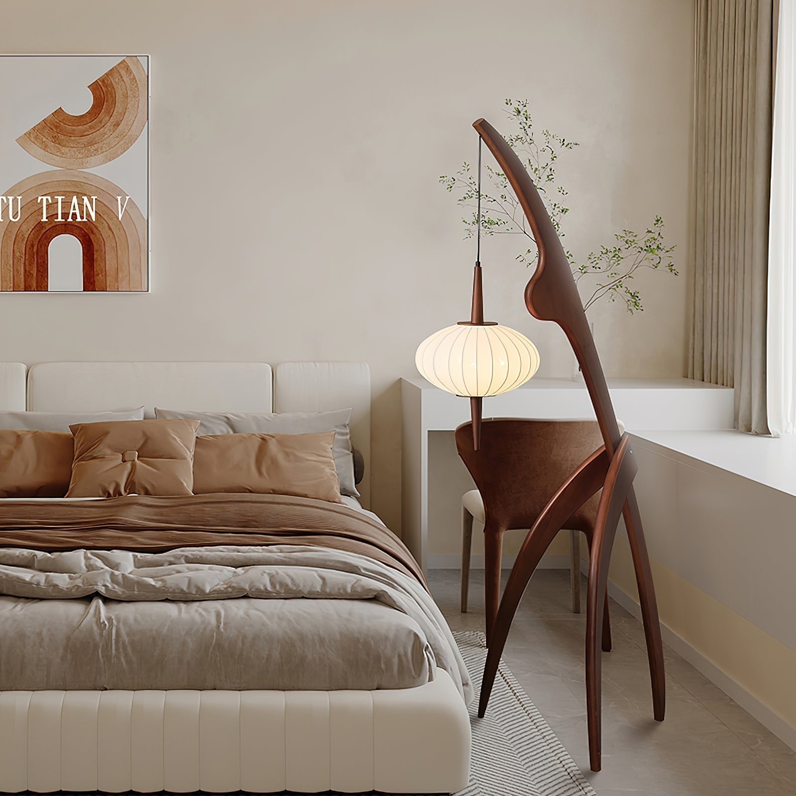 Ulen Mid Century Wooden Floor Lamp