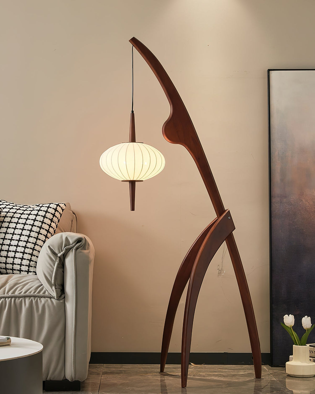 Ulen Mid Century Wooden Floor Lamp