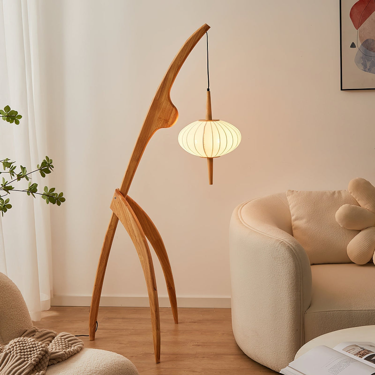 Ulen Mid Century Wooden Floor Lamp