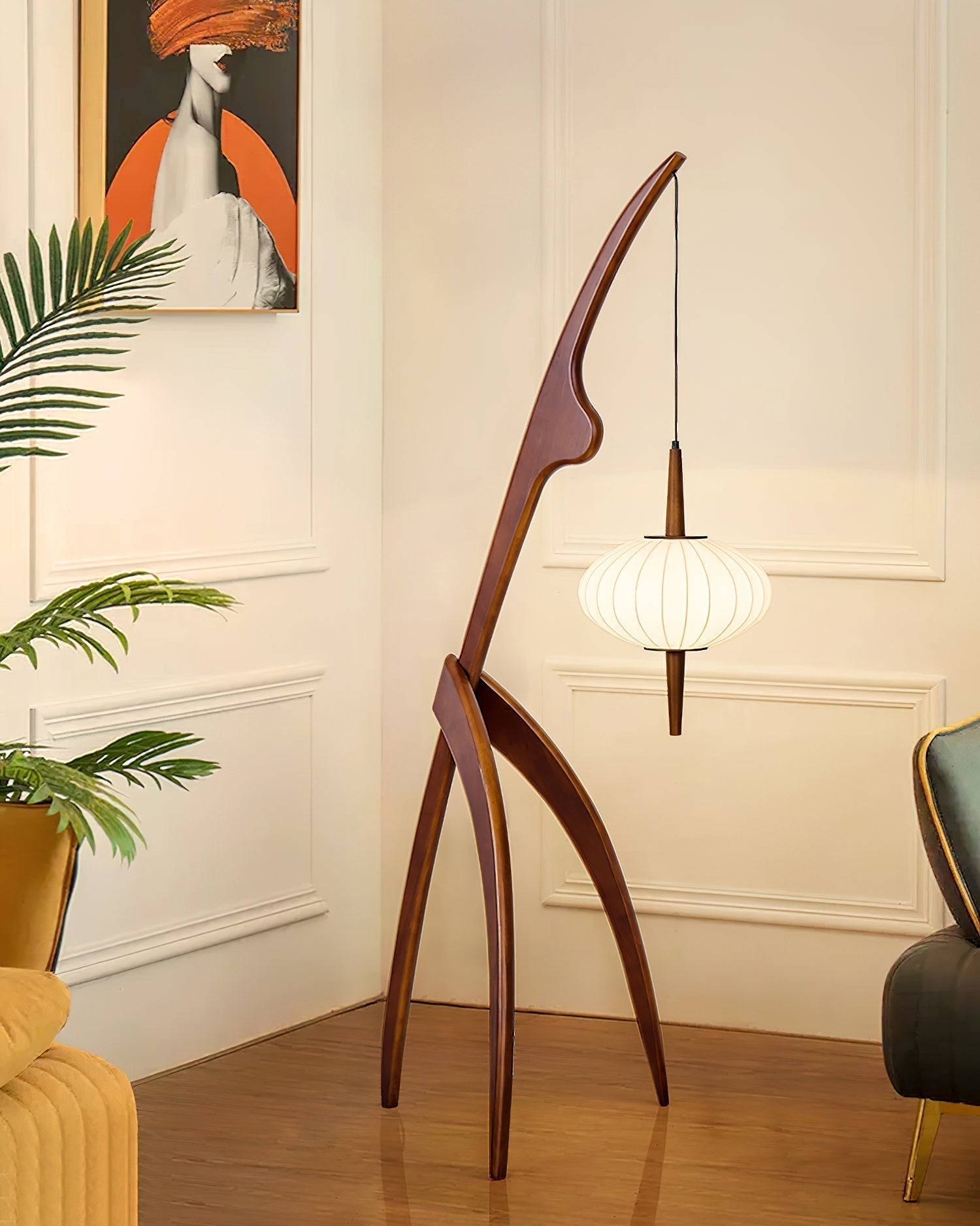 Ulen Mid Century Wooden Floor Lamp