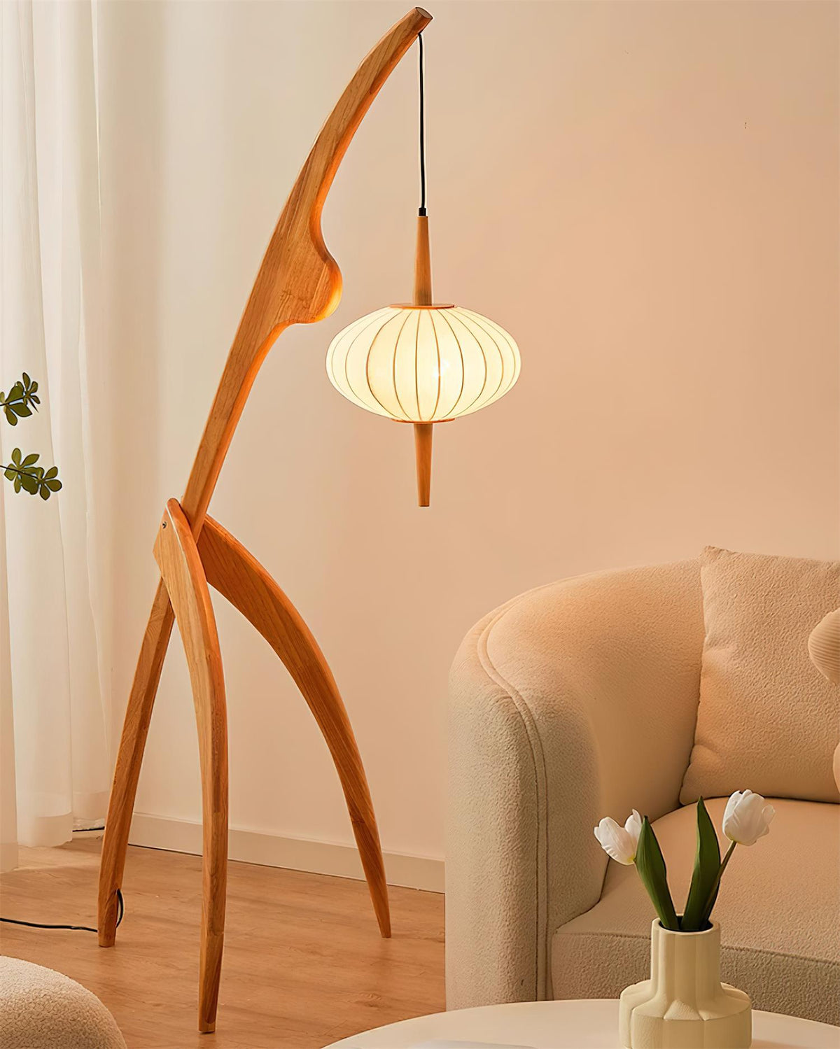Ulen Mid Century Wooden Floor Lamp