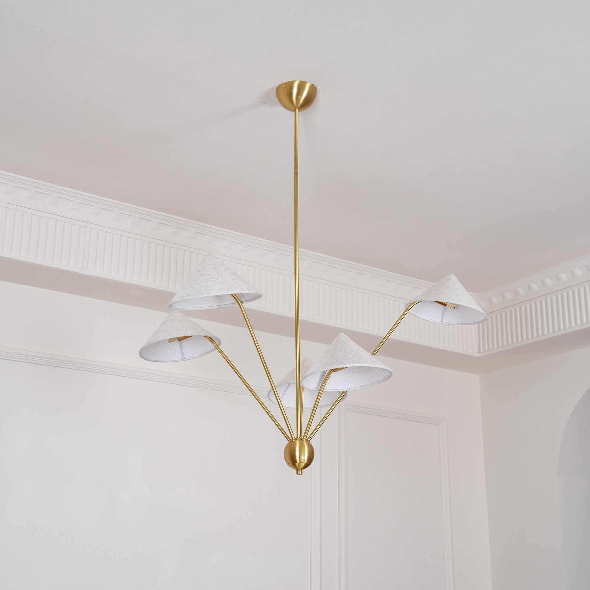 Oriisora Chandelier Brass Curved Beige