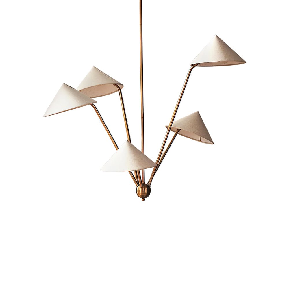 Oriisora Chandelier Brass Curved Beige