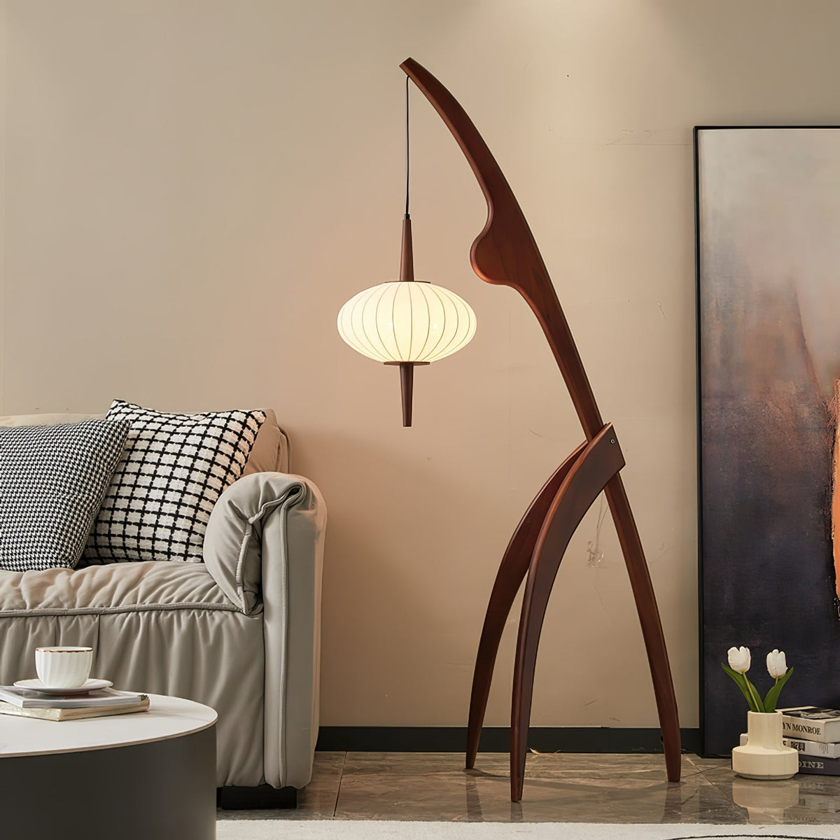 Ulen Mid Century Wooden Floor Lamp