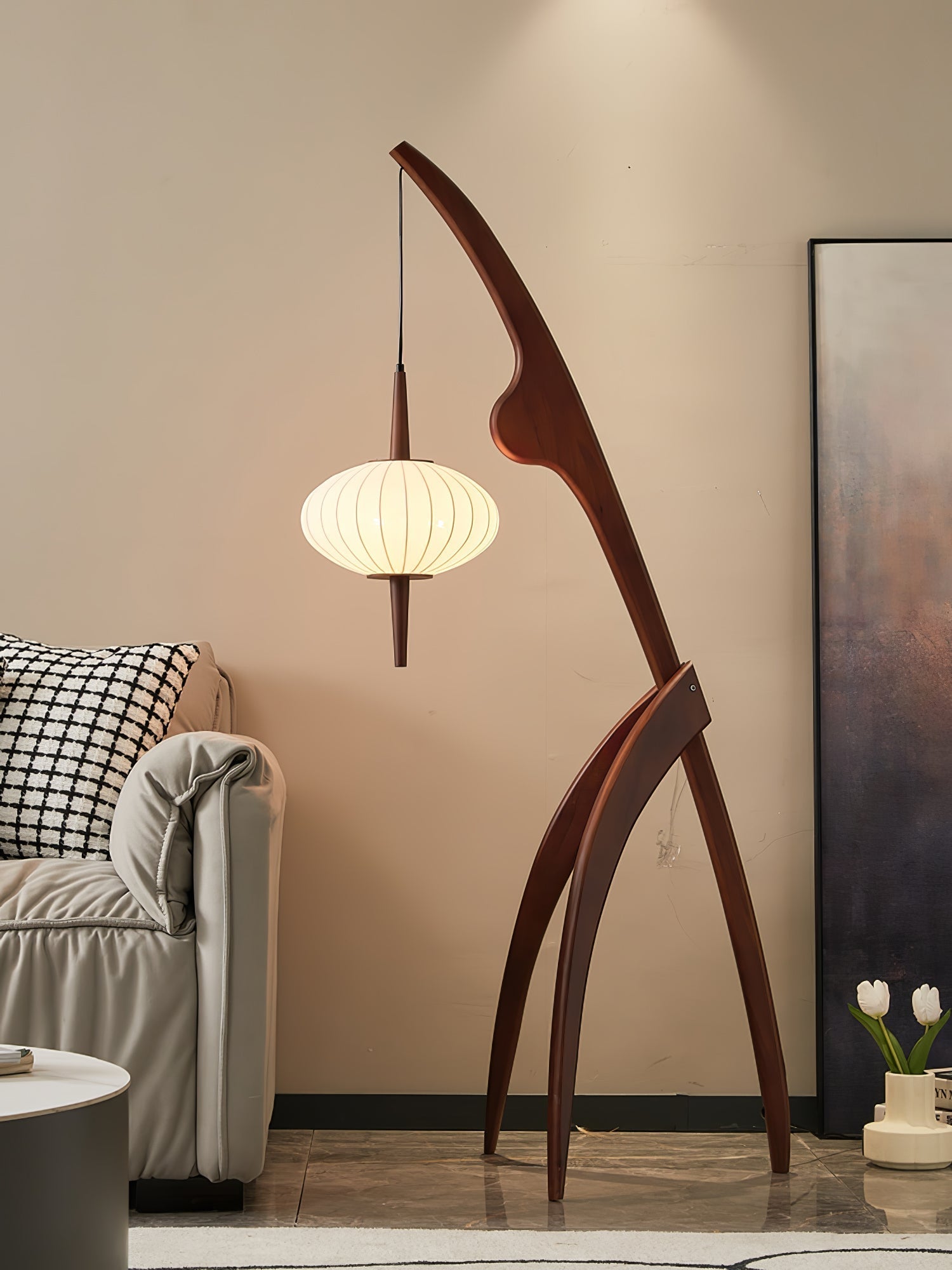 Ulen Mid Century Wooden Floor Lamp