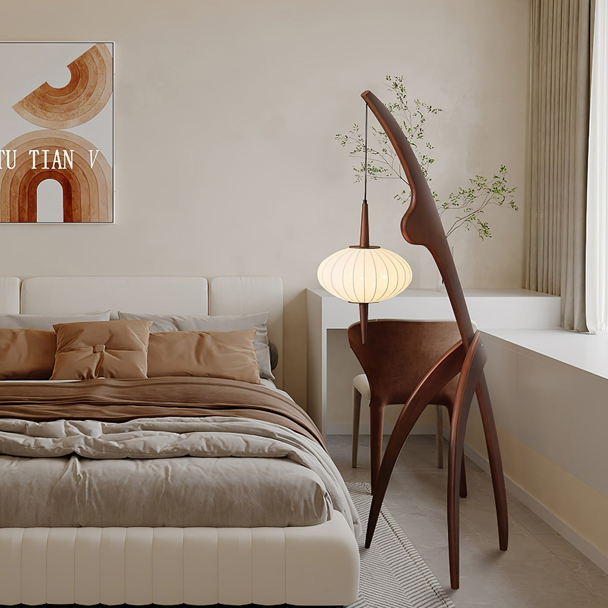 Ulen Mid Century Wooden Floor Lamp