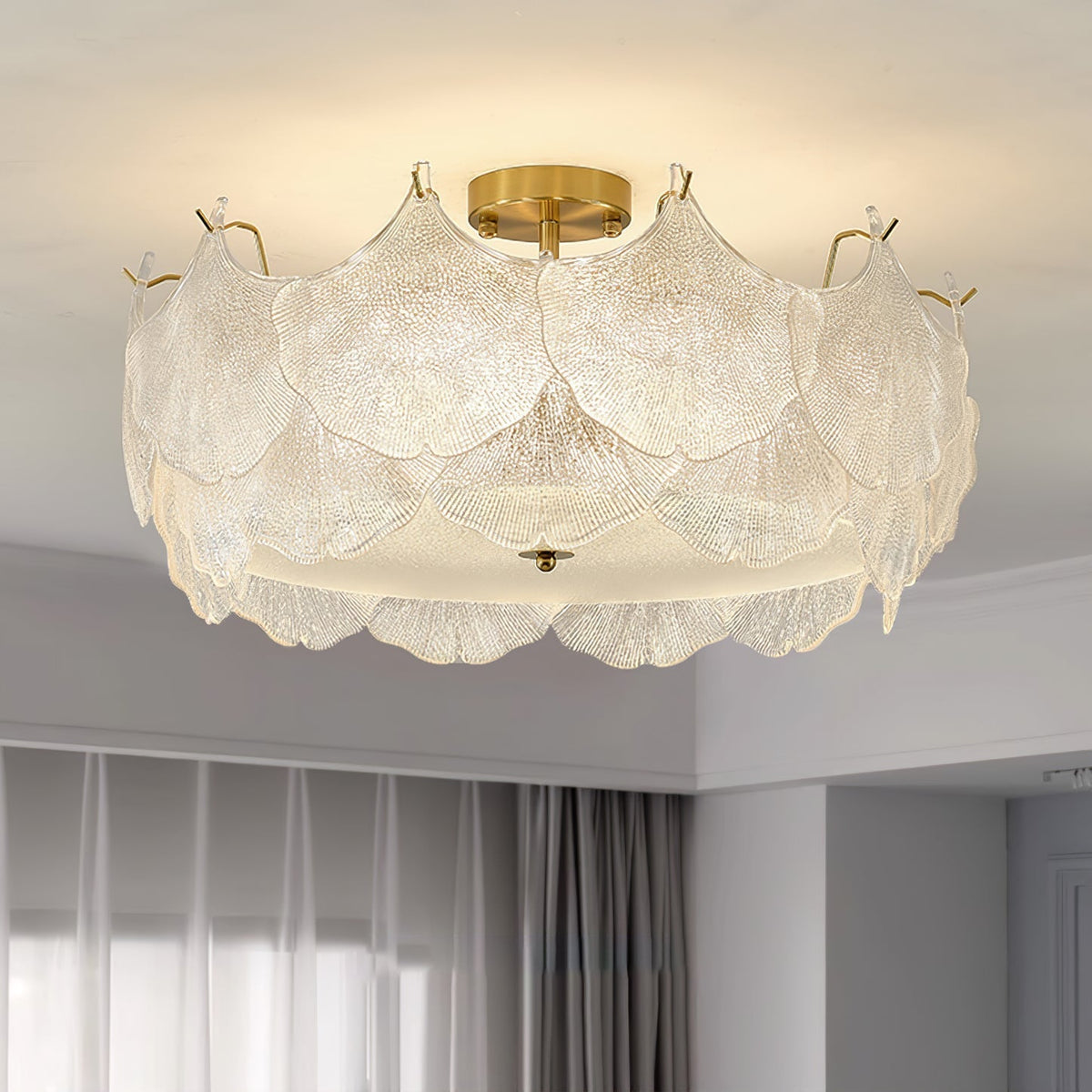 Quineth Maple Leaf Cluster Glass Ceiling Light