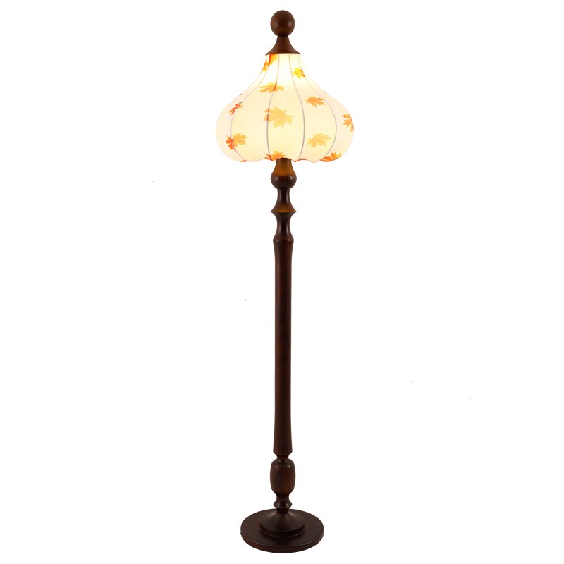 Maplen Wood Fabric Vintage Floor Lamp