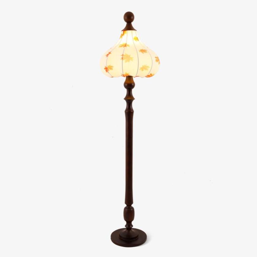 Maplen Wood Fabric Vintage Floor Lamp