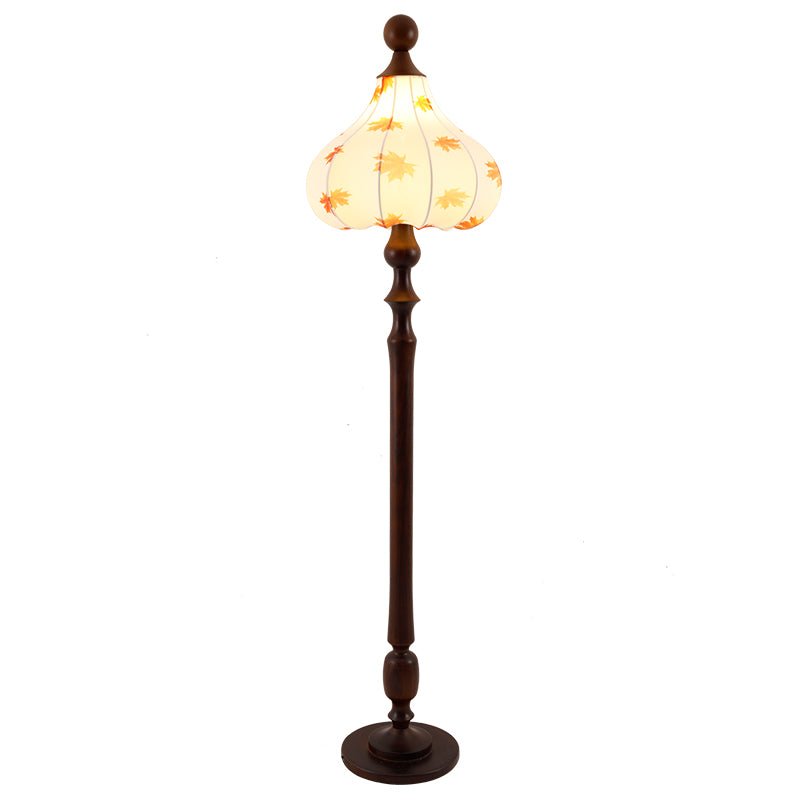 Maplen Wood Fabric Vintage Floor Lamp