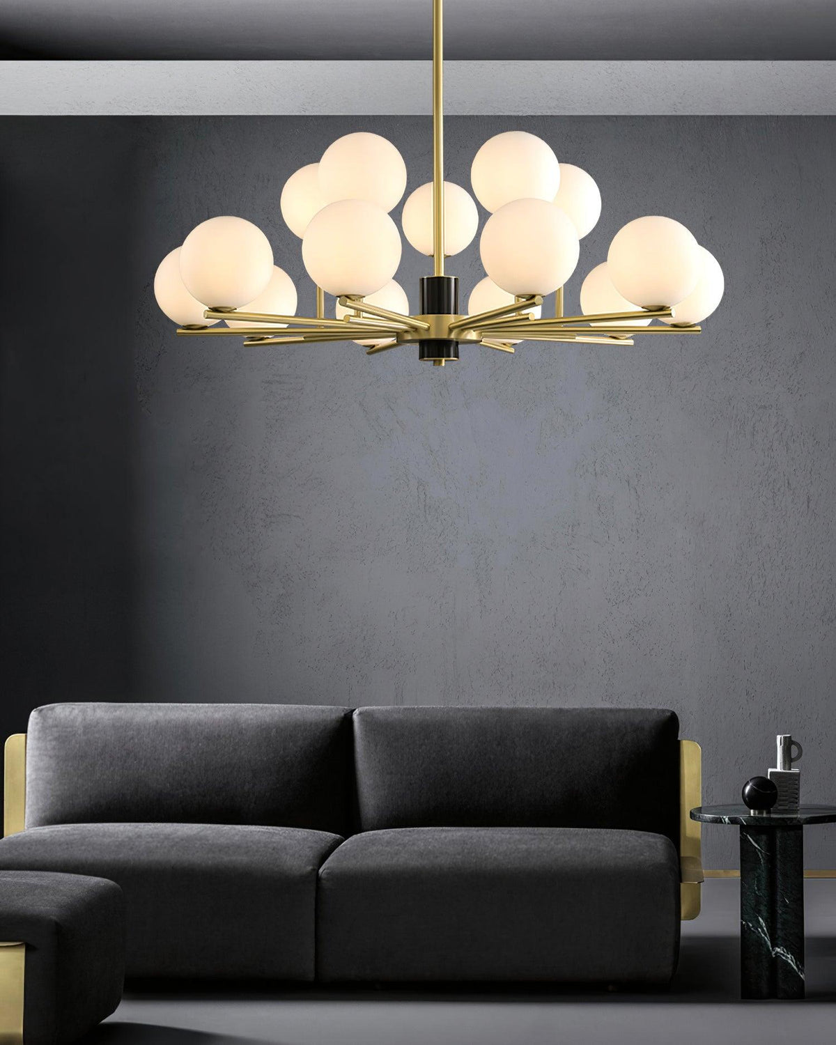 Covynel Mid-Century Brass Chandelier