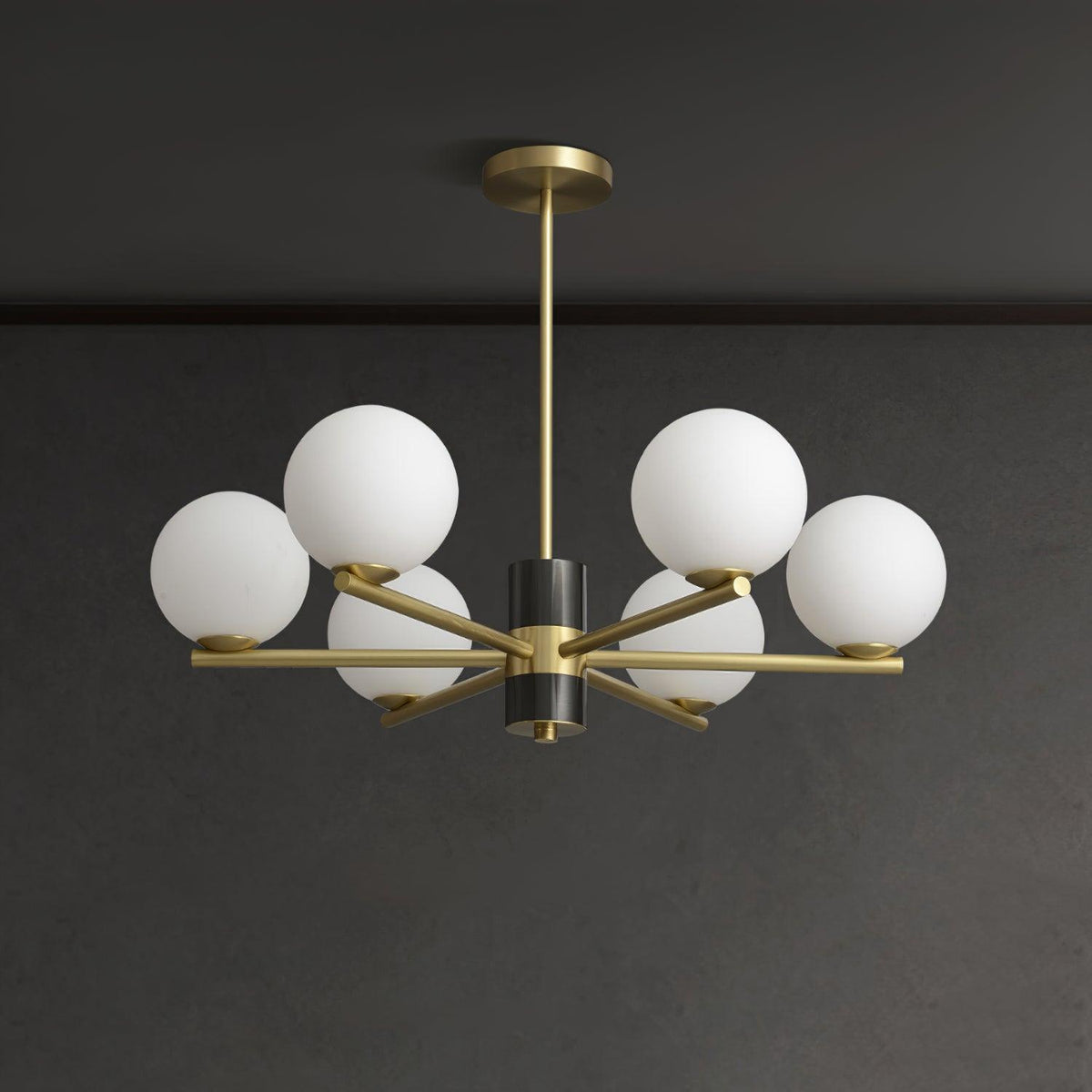 Covynel Mid-Century Brass Chandelier