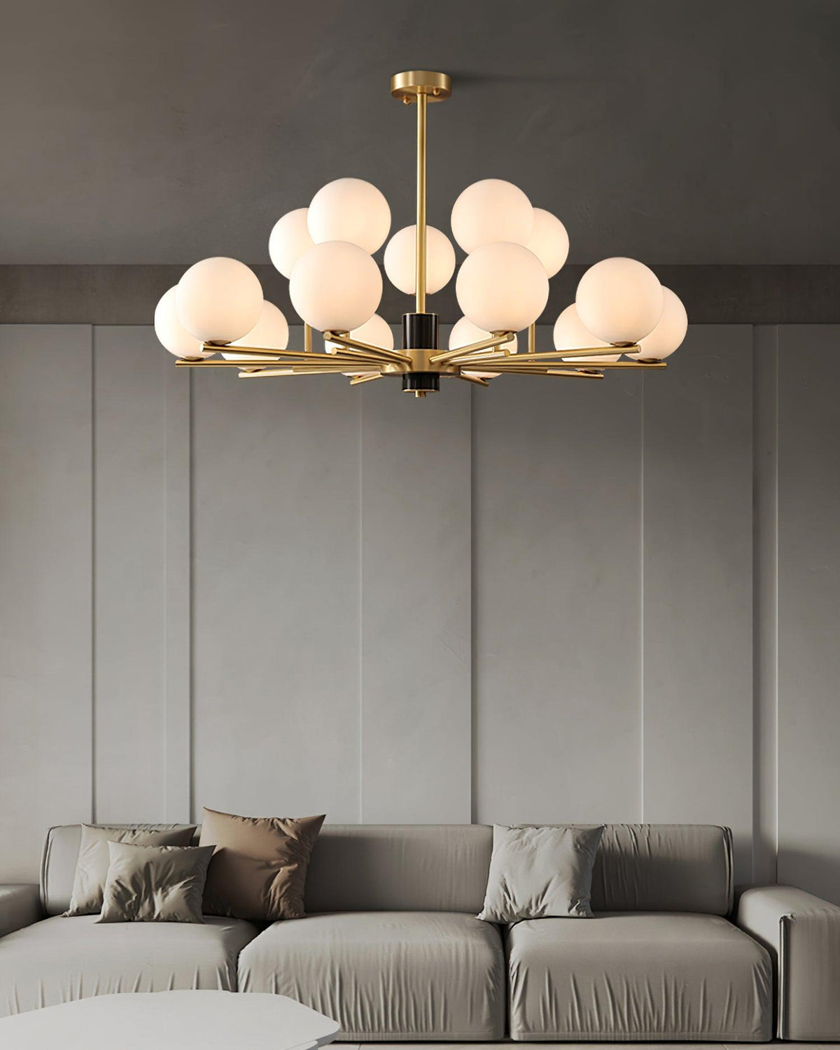 Covynel Mid-Century Brass Chandelier