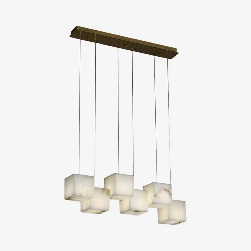 Ivnoros Minimalist Alabaster Linear Pendant Light - Neutral Decor