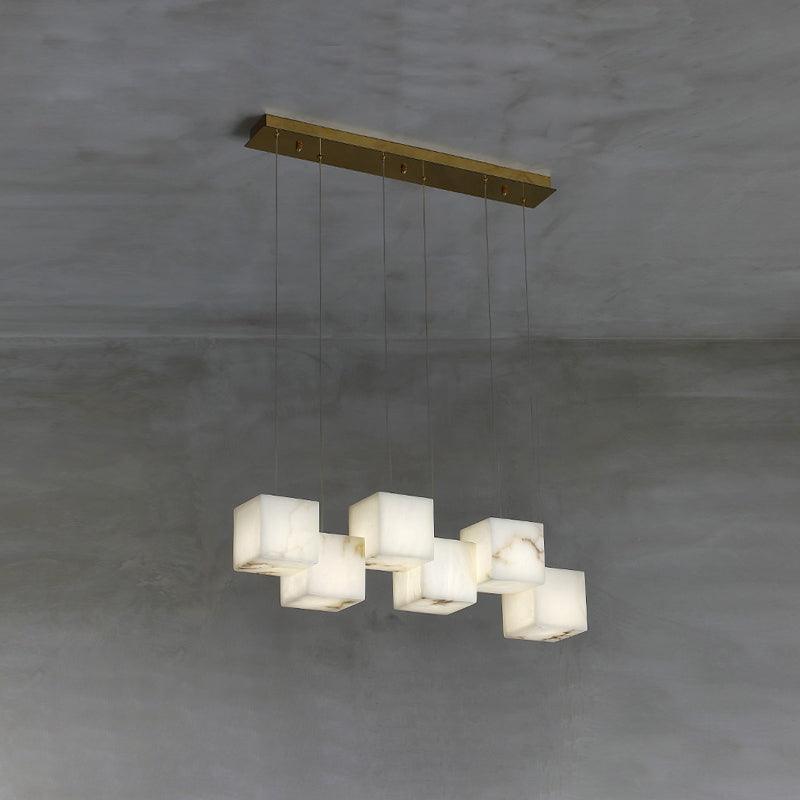 Ivnoros Minimalist Alabaster Linear Pendant Light - Neutral Decor
