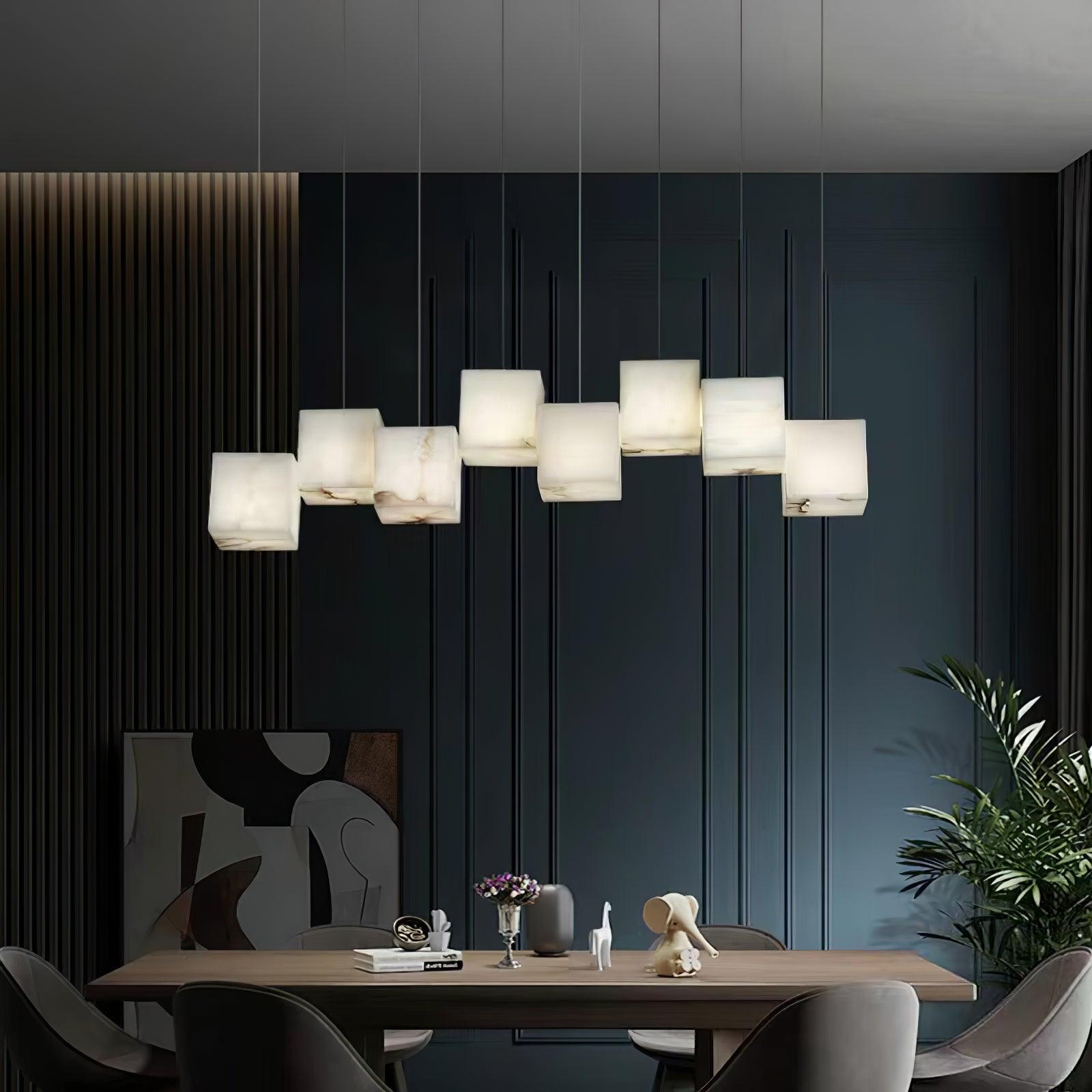 Ivnoros Minimalist Alabaster Linear Pendant Light - Neutral Decor