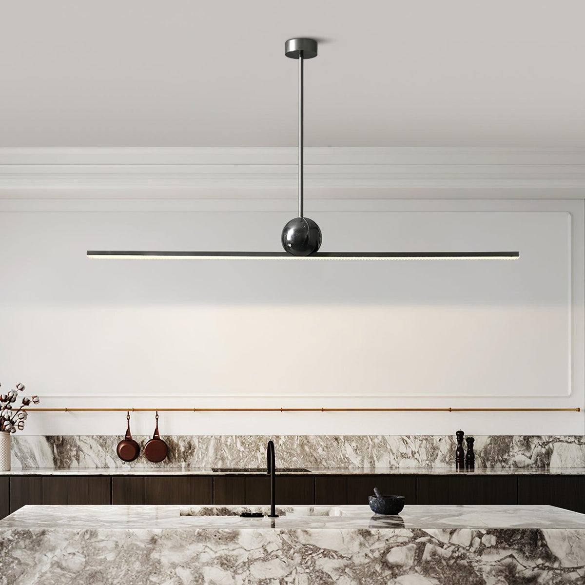 Mariiella Linear Minimalist Marble Pendant Light