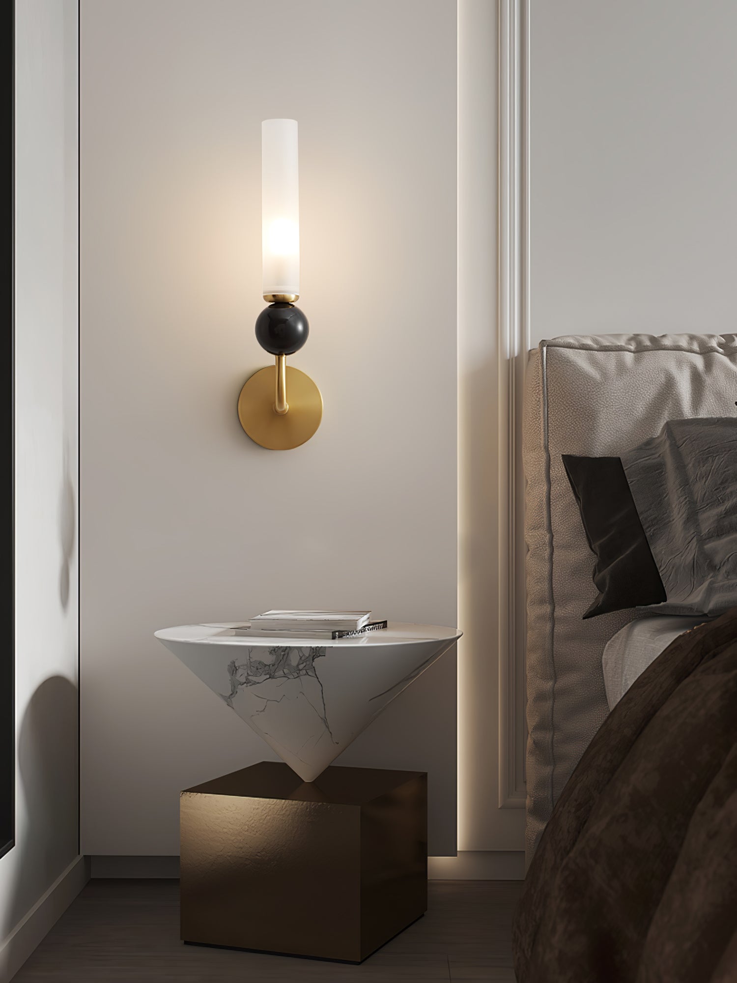Dulane Modern Minimalist Vertical Marble Wall Lamp