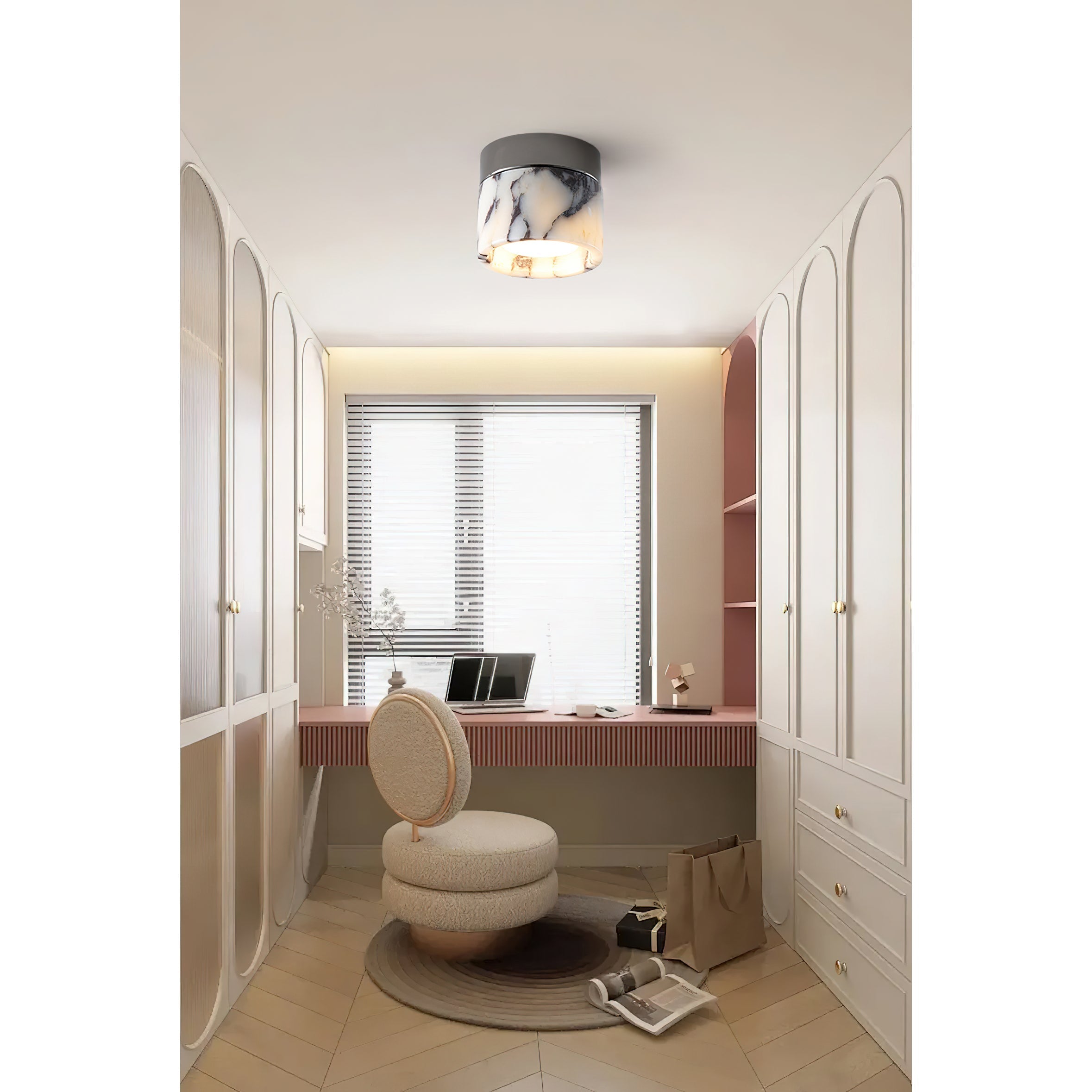 Selielle Round Marble Ceiling Lamp