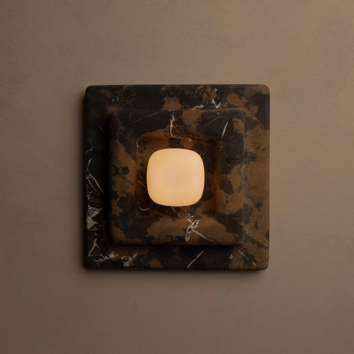 Ziv Hearthwood Square Layered Marble Wall Lamp