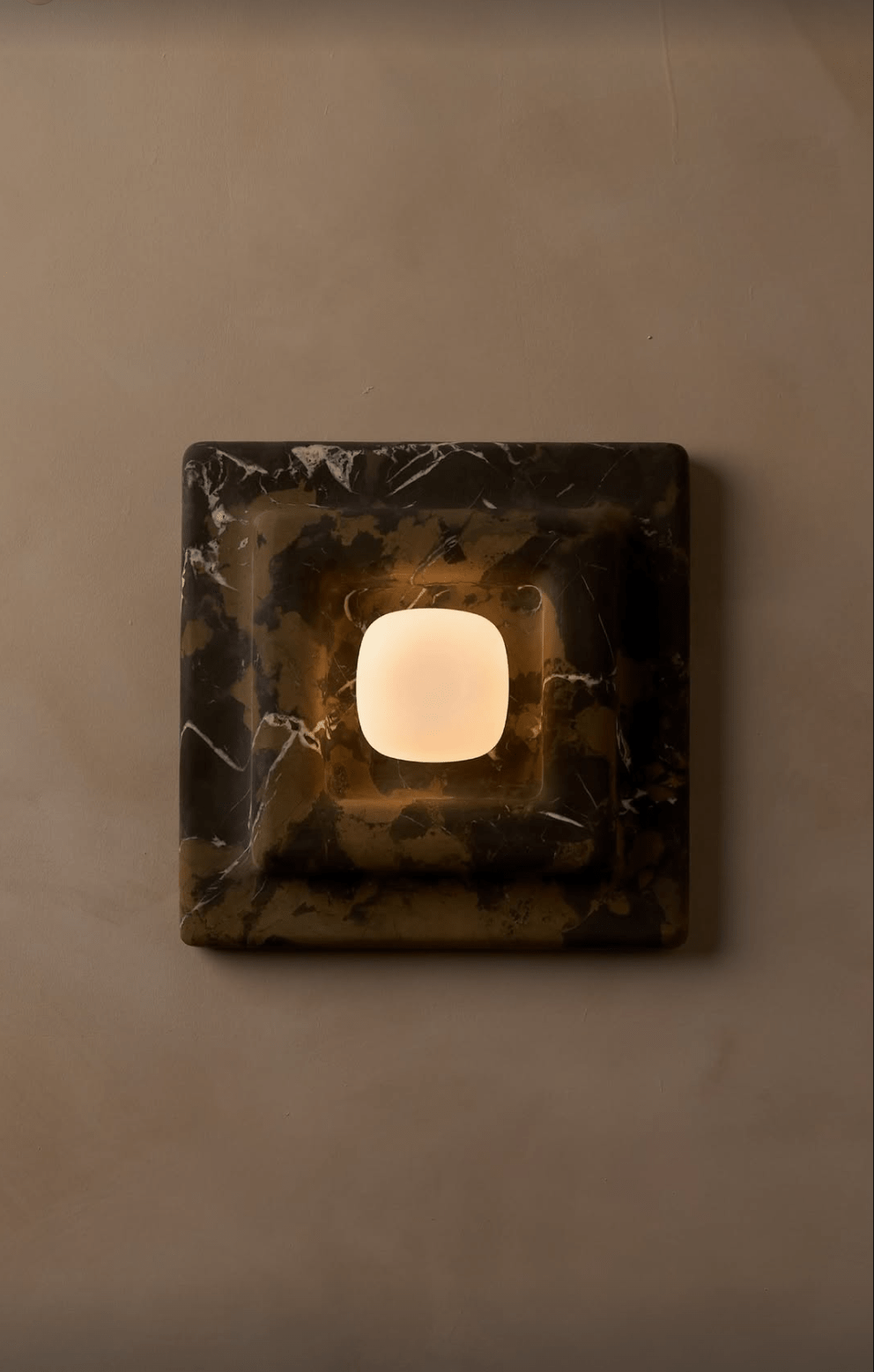 Ziv Hearthwood Square Layered Marble Wall Lamp