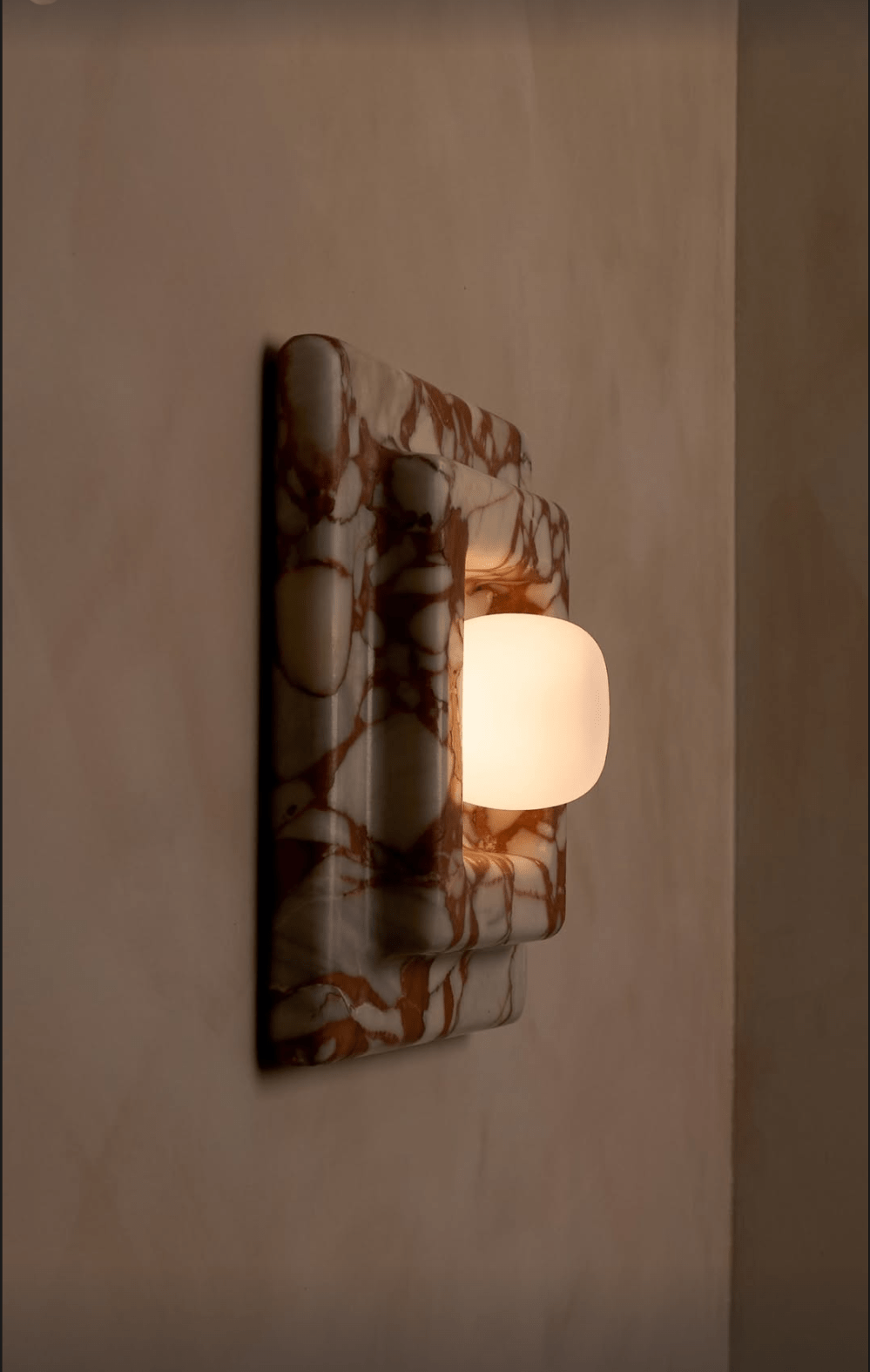 Ziv Hearthwood Square Layered Marble Wall Lamp