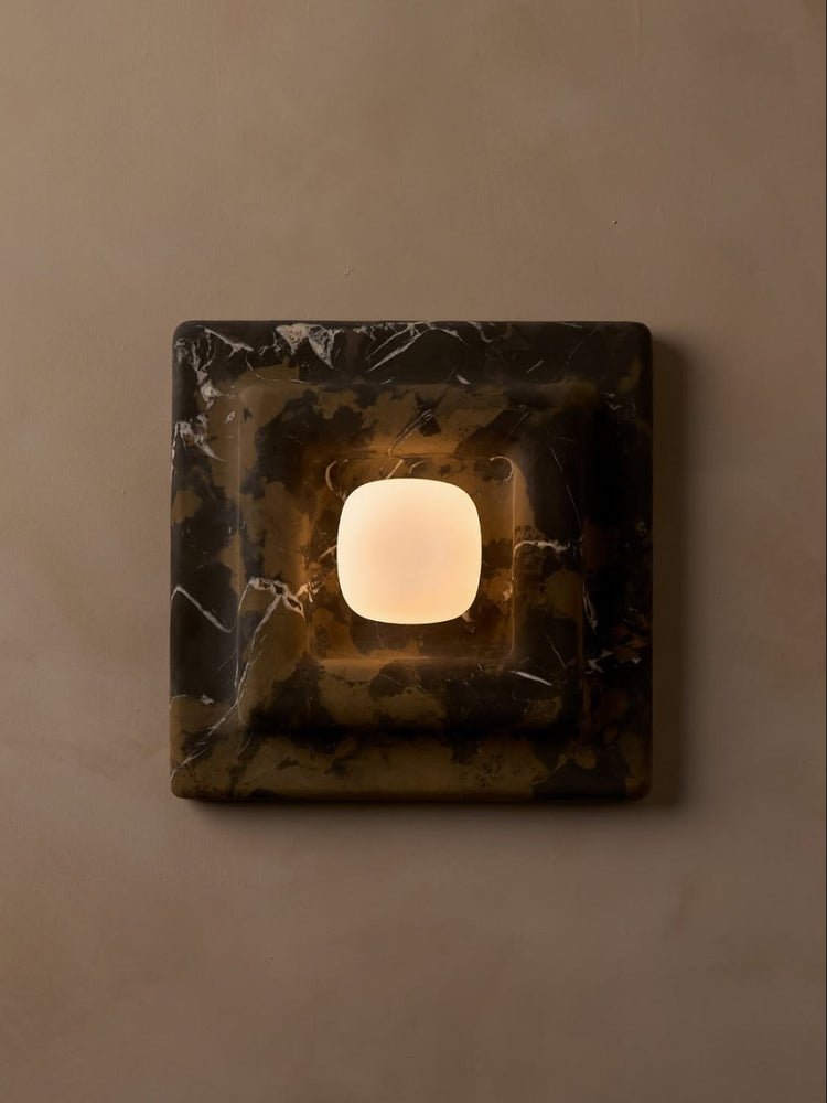 Ziv Hearthwood Square Layered Marble Wall Lamp