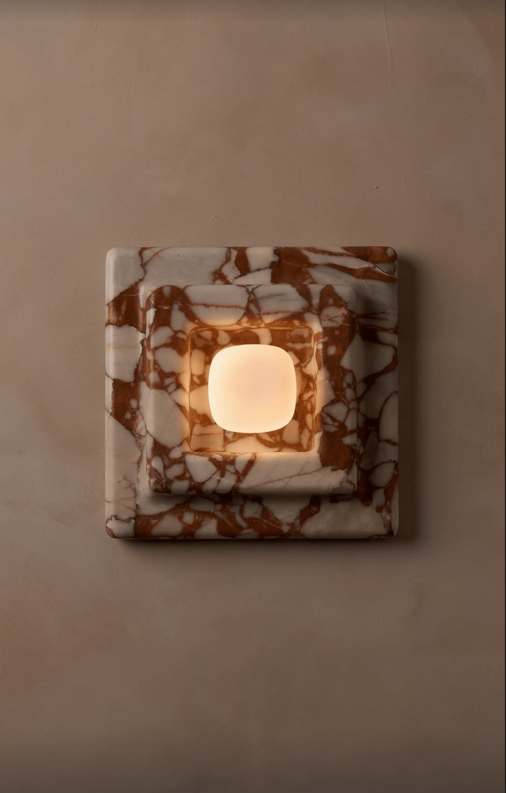Ziv Hearthwood Square Layered Marble Wall Lamp