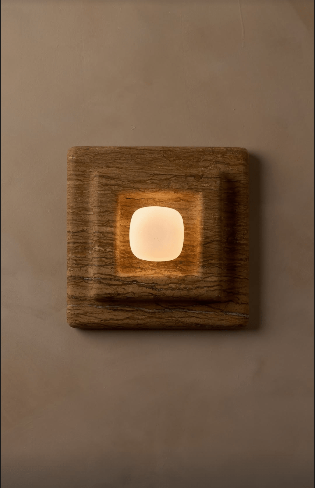 Ziv Hearthwood Square Layered Marble Wall Lamp